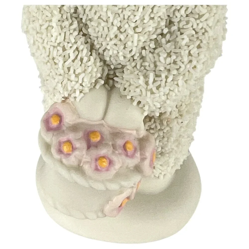 Dept 56 Snowbunnies Figurine A Basket Of Cheer Pink Flowers Easter Snowbabies